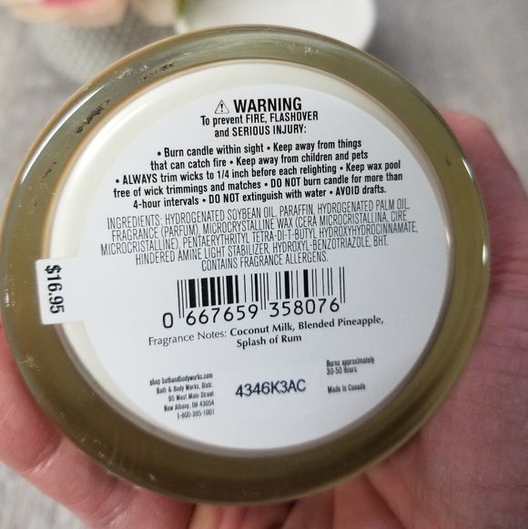 Coconut Pina Colada BBW Candle - Picture 5 of 6